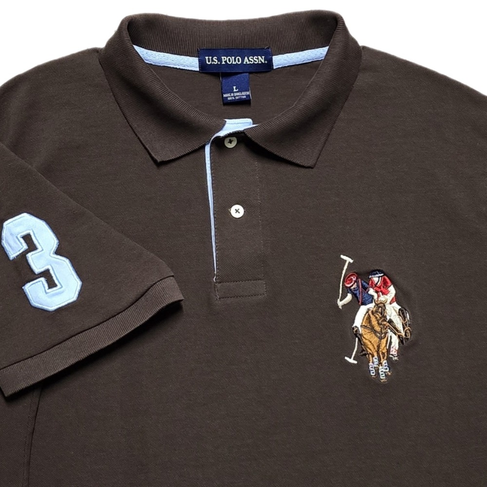 U.S. Polo Assn. Men's Brown Polo Shirt with Embroidered Logo